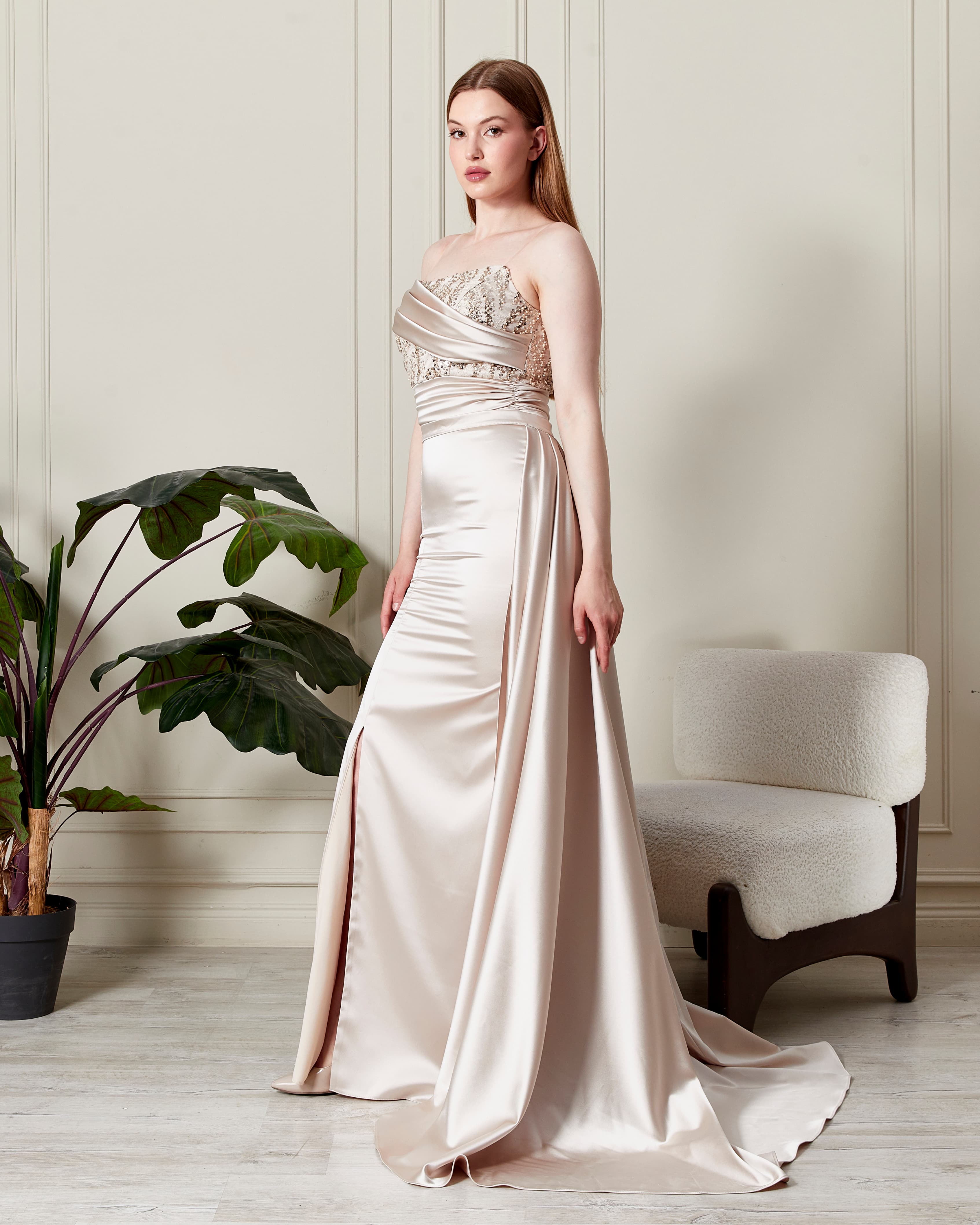 Gold White Gown